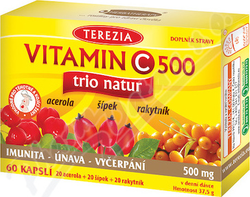 TEREZIA Vitamin C 500mg TRIO NATUR cps.60