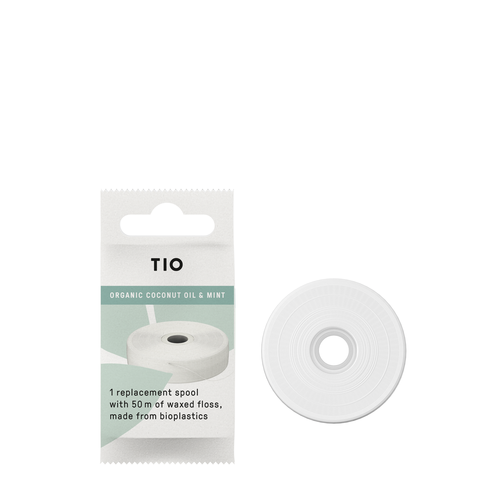 TIO TIOFLOSS Zubní nit – náhradní náplň - s mátou a bio kokosovým olejem