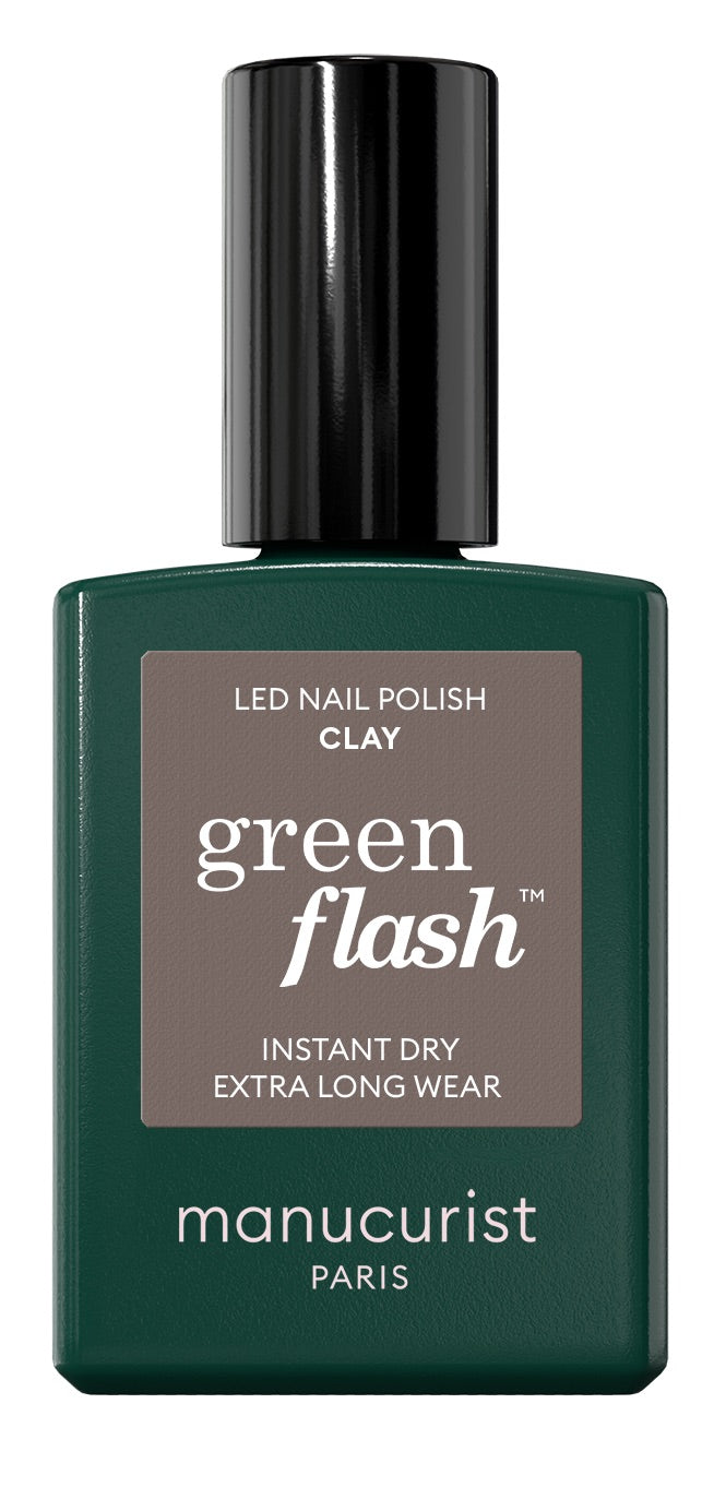 Manucurist Green Flash LED gel lak na nehty - Clay (15 ml) - šedá jílová barva