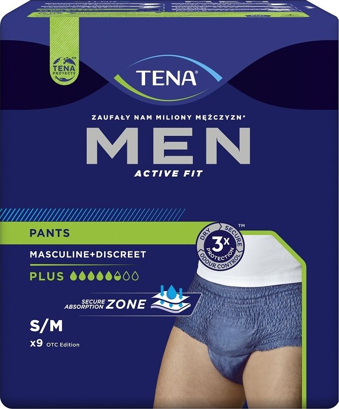 Tena Men Pants Plus Blue M 9 ks