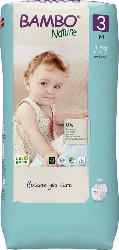 Bambo Nature 3 dětské plenky 4 - 8 kg 52 ks