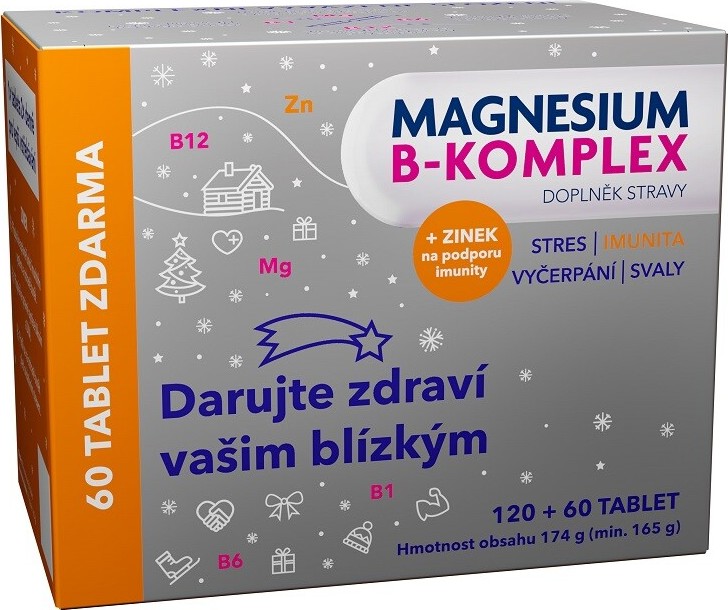 Magnesium B-komplex Glenmark 120+60 tablet dárkové balení