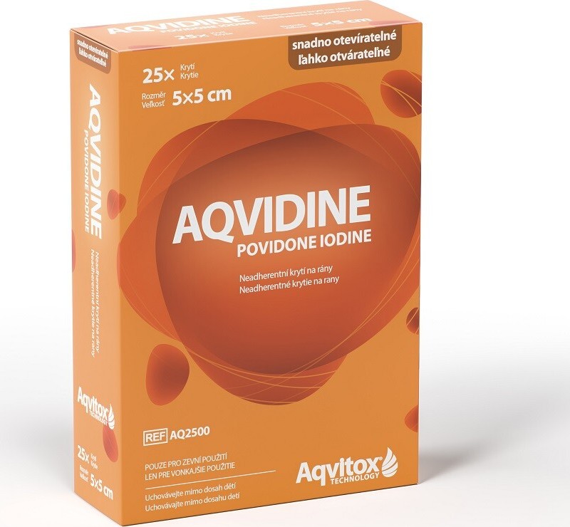 Aqvidine Povidone Iodine 5x5cm 25ks
