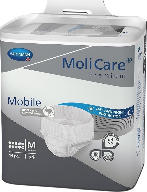 KALHOTKY ABSORPČNÍ NATAHOVACÍ MOLICARE MOBILE 10 KAPEK M BOKY 80-120CM