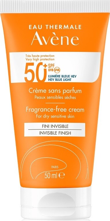 Avène Sun Sensitive krém na opalování bez parfemace SPF50+ 50 ml