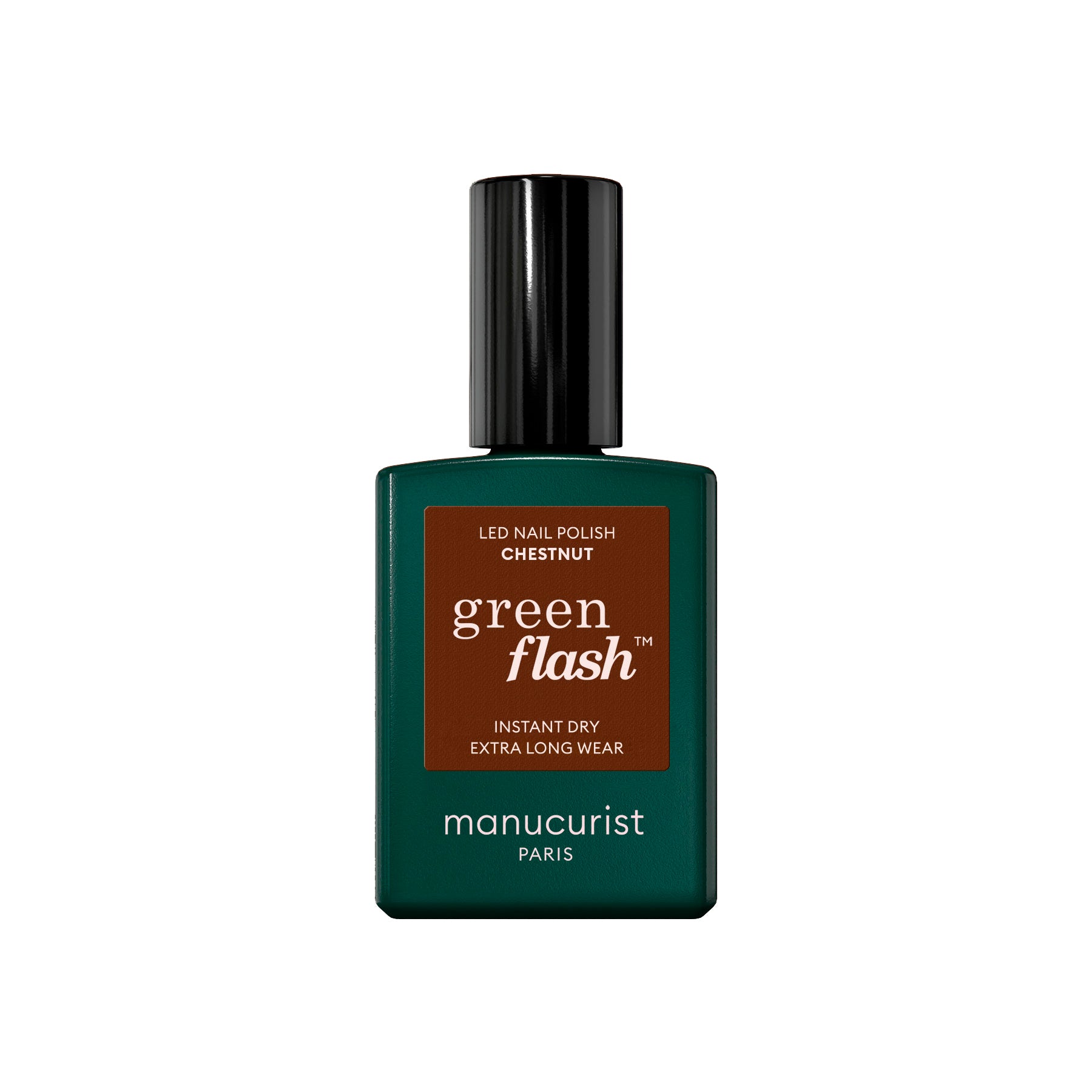 Manucurist Green Flash LED gel lak na nehty - Chestnut (15 ml) - hnědá kaštanová barva