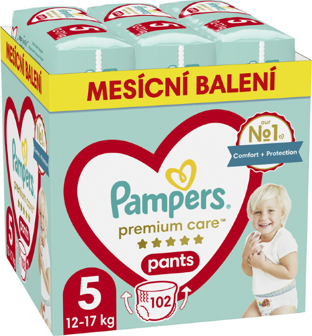 Pampers Premium Care kalhotkové plenky měsíční balení S5 102ks