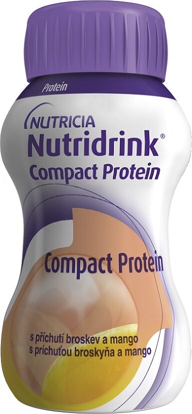 NUTRIDRINK COMPACT PROTEIN S PŘÍCHUTÍ BROSKEV A MANGO POR SOL 4X125ML