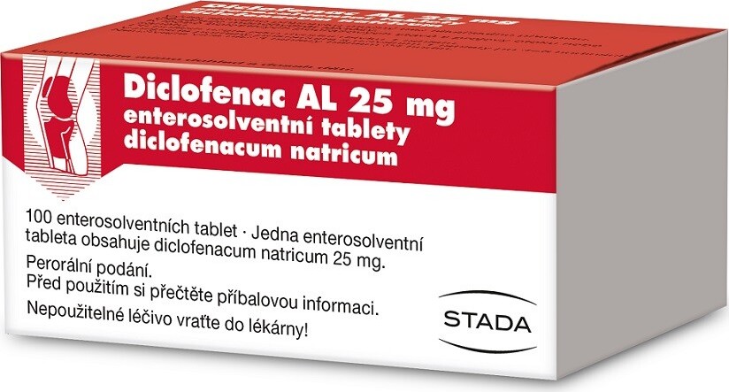 DICLOFENAC AL 25MG TBL ENT 100