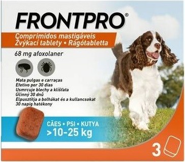 Frontpro žvýkací tablety pro psy 10-25kg 68mg 3 tablety