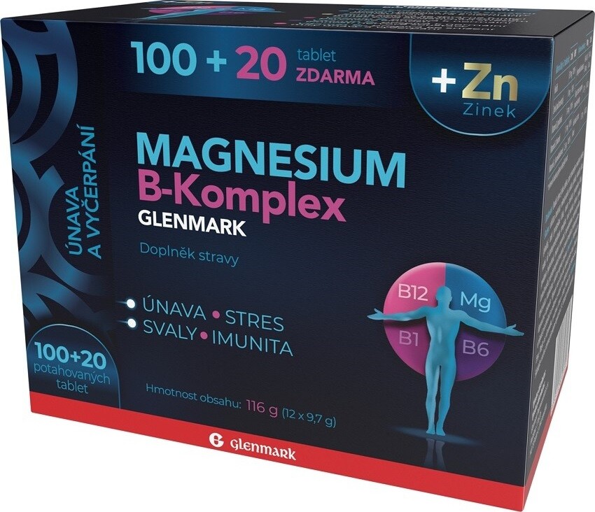 Magnesium B-komplex Glenmark tbl.100+20