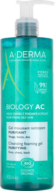 A-Derma Biology AC Čisticí pěnivý gel 400 ml