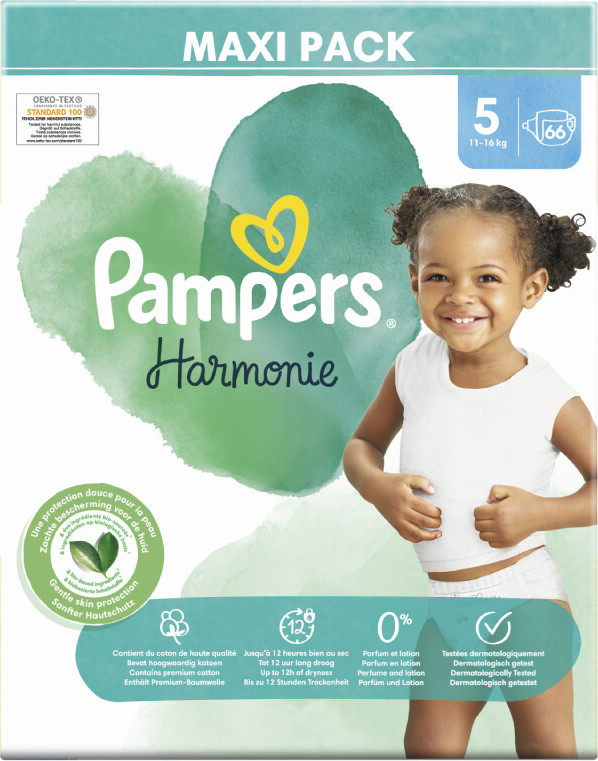 Pampers Harmonie Plenky velikost 5 11-16kg 66 ks