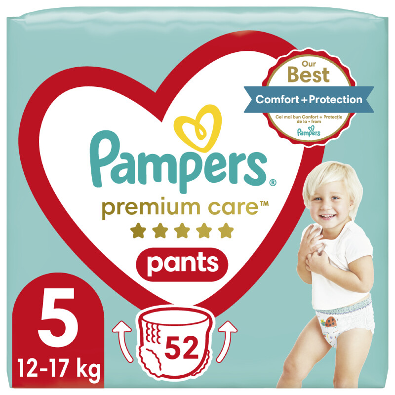 Pampers Premium Care kalhotkové plenky velikost 5 12-17kg 52 ks