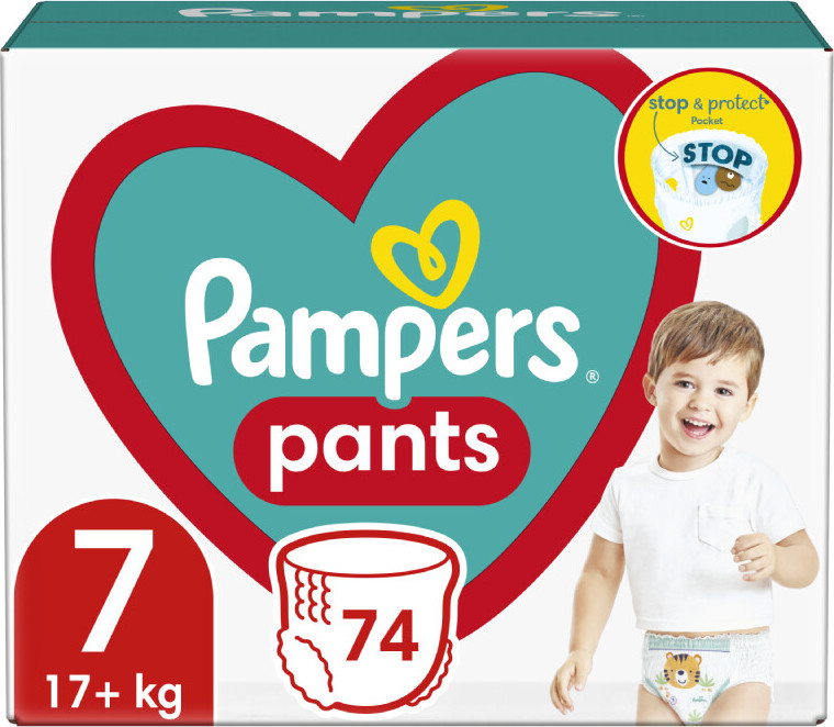 Pampers Pants Kalhotkové plenky velikost 7 17+kg Mega Pack 74 ks