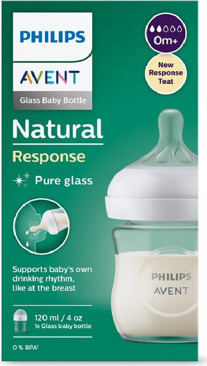 Avent Philips láhev Natural Response skleněná transparentní 120 ml