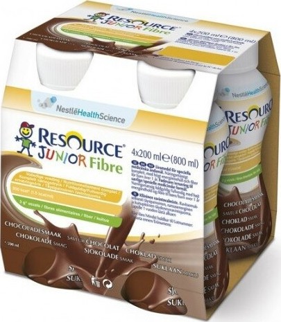 RESOURCE JUNIOR FIBRE KAKAO POR SOL 4X200ML