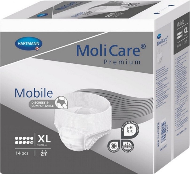 KALHOTKY ABSORPČNÍ NATAHOVACÍ MOLICARE MOBILE 10 KAPEK XL BOKY 130-170CM