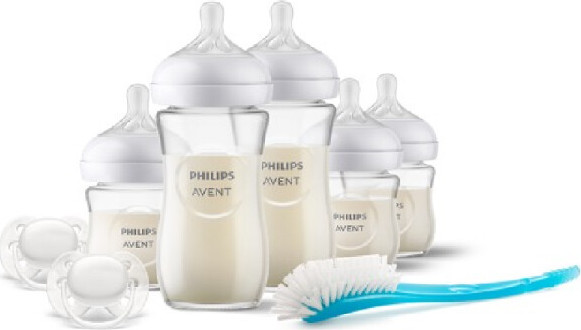 Philips Avent Breast Pumps a kojenecká láhev 125 ml a kojenecká láhev 260 ml a jednorázové vložky do podprsenky 6 ks a pouzdro a VIA pohárek s víčkem 3 ks
