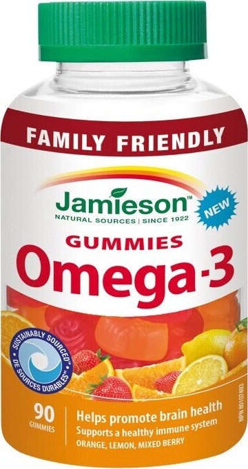 JAMIESON Omega-3 Gummies želatinové pastilky 90ks