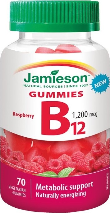 Jamieson Gummies Vitamín B12 1200 mcg 70 želatinových pastilek