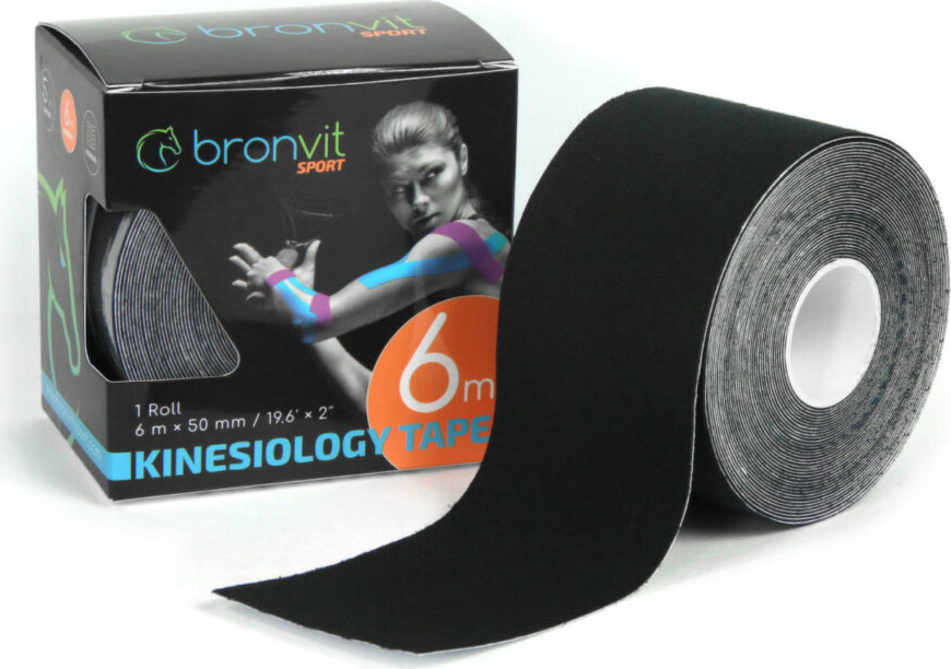 BronVit Sport Kinesio Tape classic černá 5cmx6m