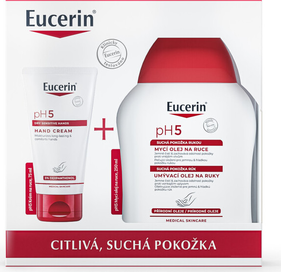 Eucerin pH5 Mycí olej na ruce 250 ml + krém na ruce 75 ml