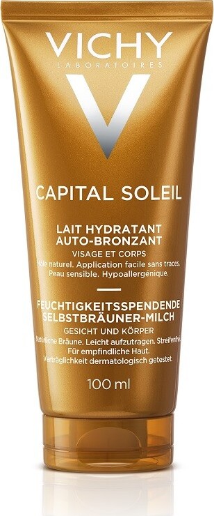 VICHY Capital Soleil Hydratační samoopalovací mléko na obličej a tělo 100 ml