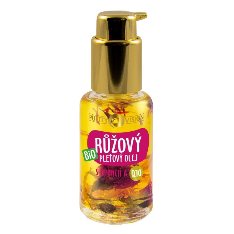 Purity Vision Růžový pleťový olej BIO (45 ml) - s opuncií a koenzymem q10