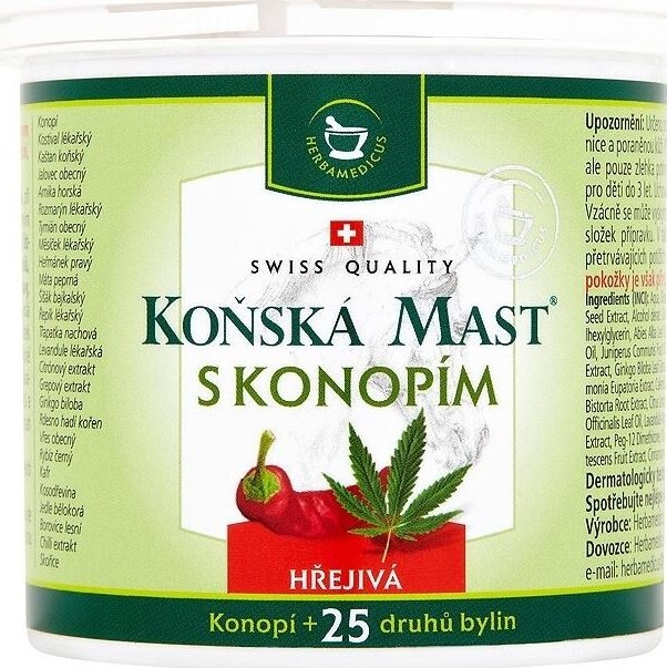 Koňská mast s konopím hřejivá 250ml