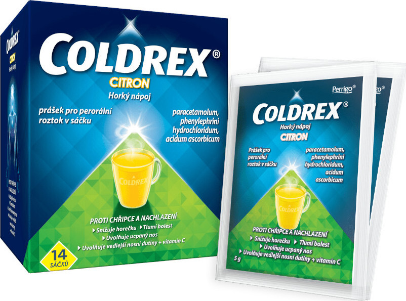 COLDREX HORKÝ NÁPOJ CITRON 750MG/10MG/60MG POR PLV SOL SCC 14 I