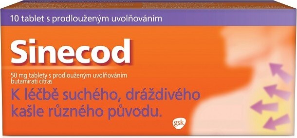 SINECOD 50MG tablety proti suchému kašli 10 tablet