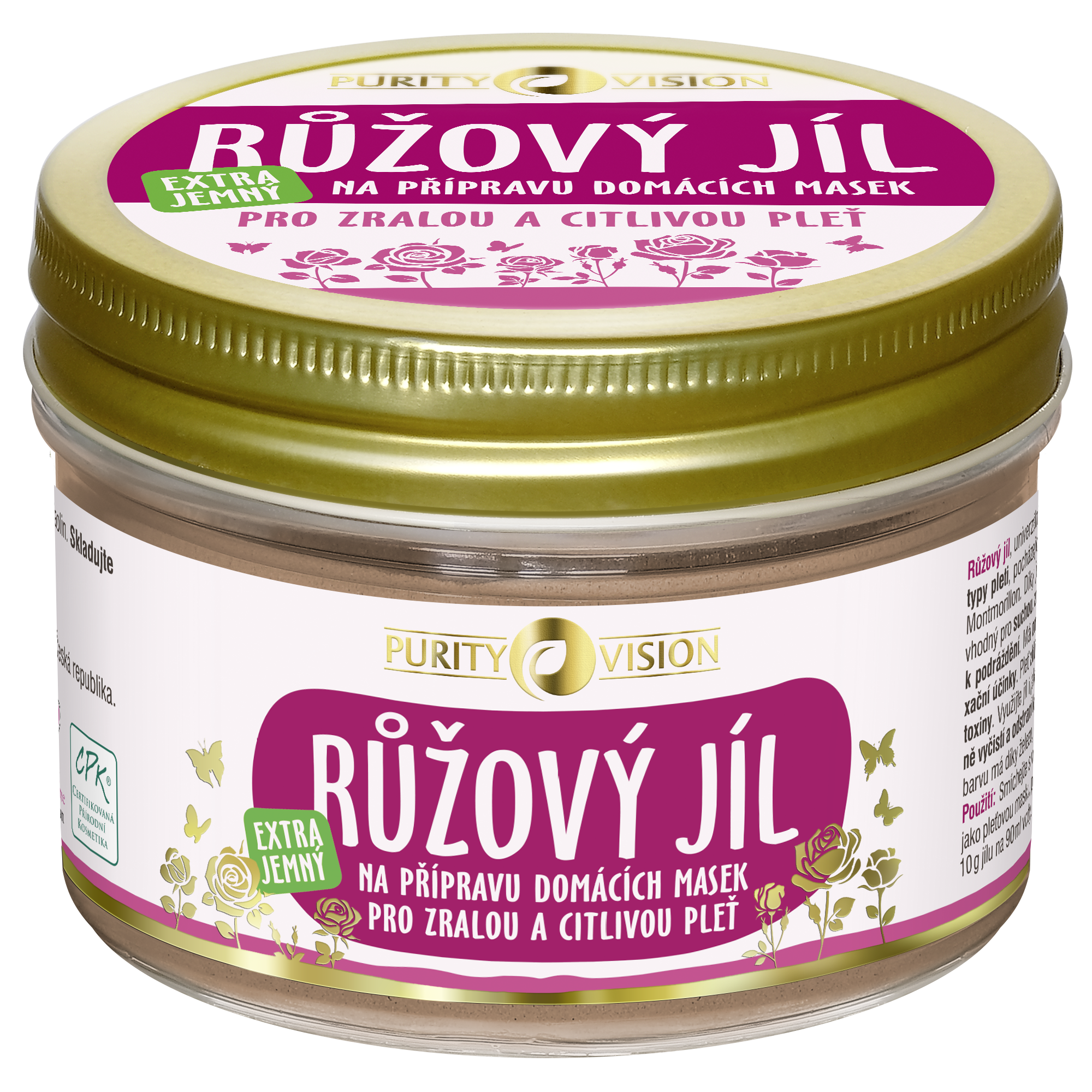 Purity Vision Růžový jíl (175 g) - ideální pro zralou a citlivou pleť