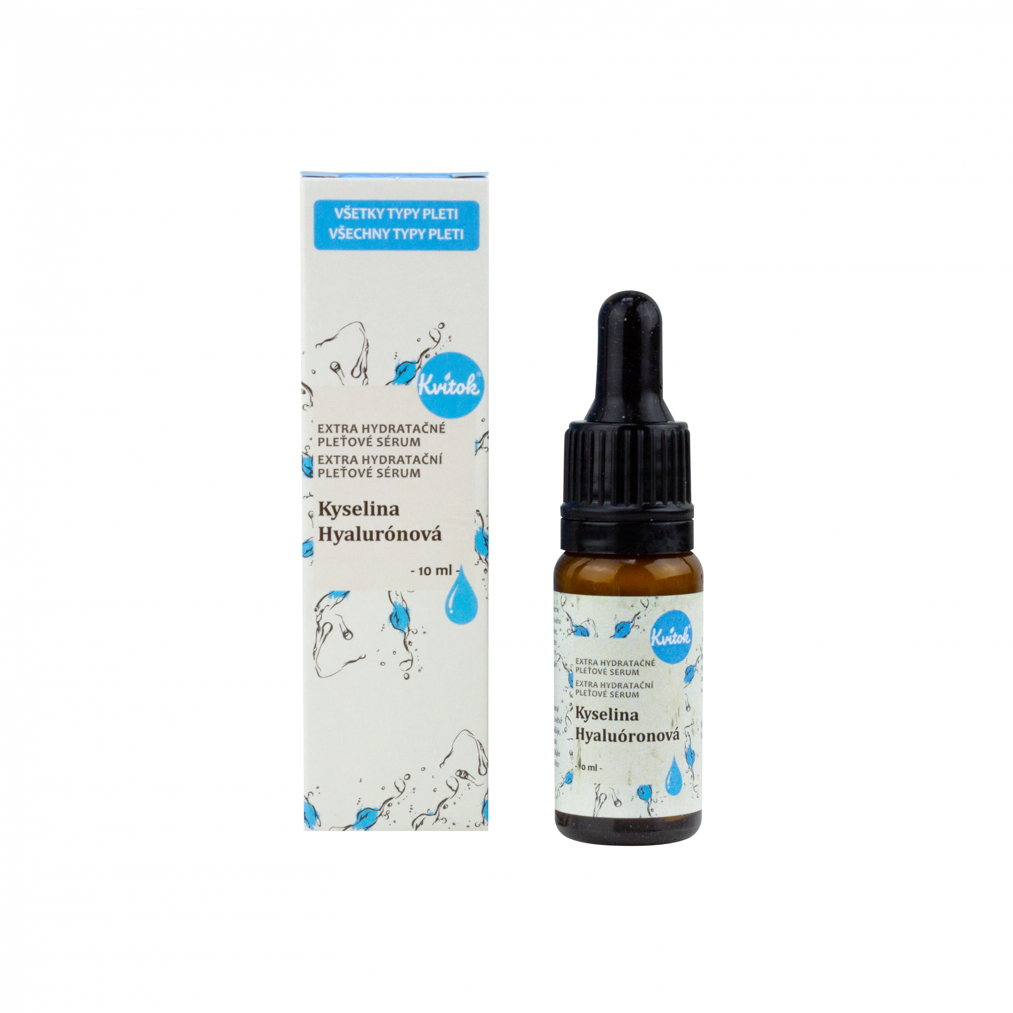 Kvitok Hydratační pleťové sérum - Kyselina hyaluronová - 10 ml - intenzivní hydratace