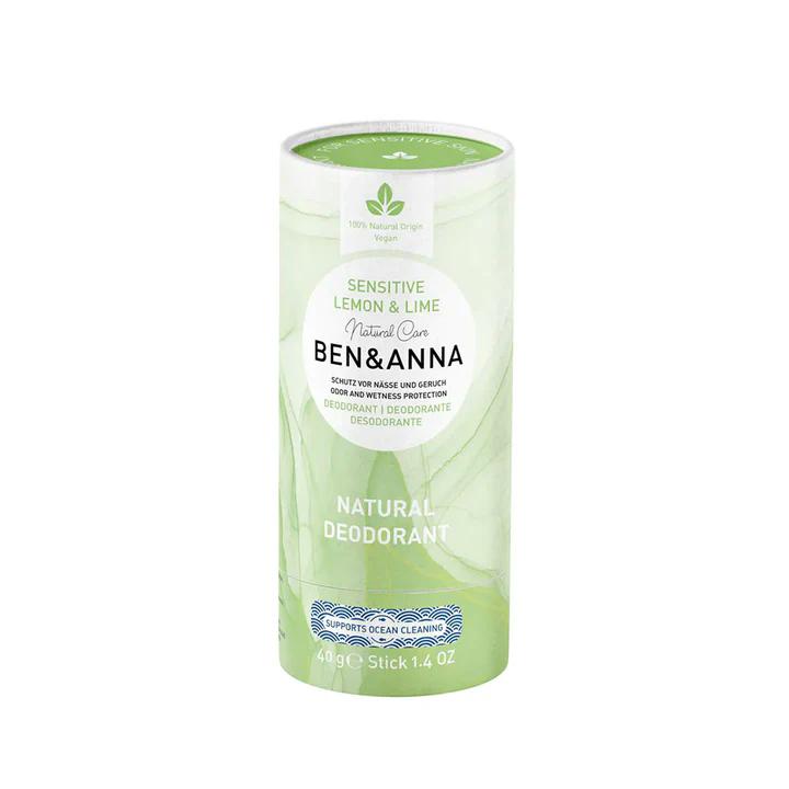 Ben & Anna Tuhý deodorant Sensitive (40 g) - Citrón a limetka - bez obsahu jedlé sody