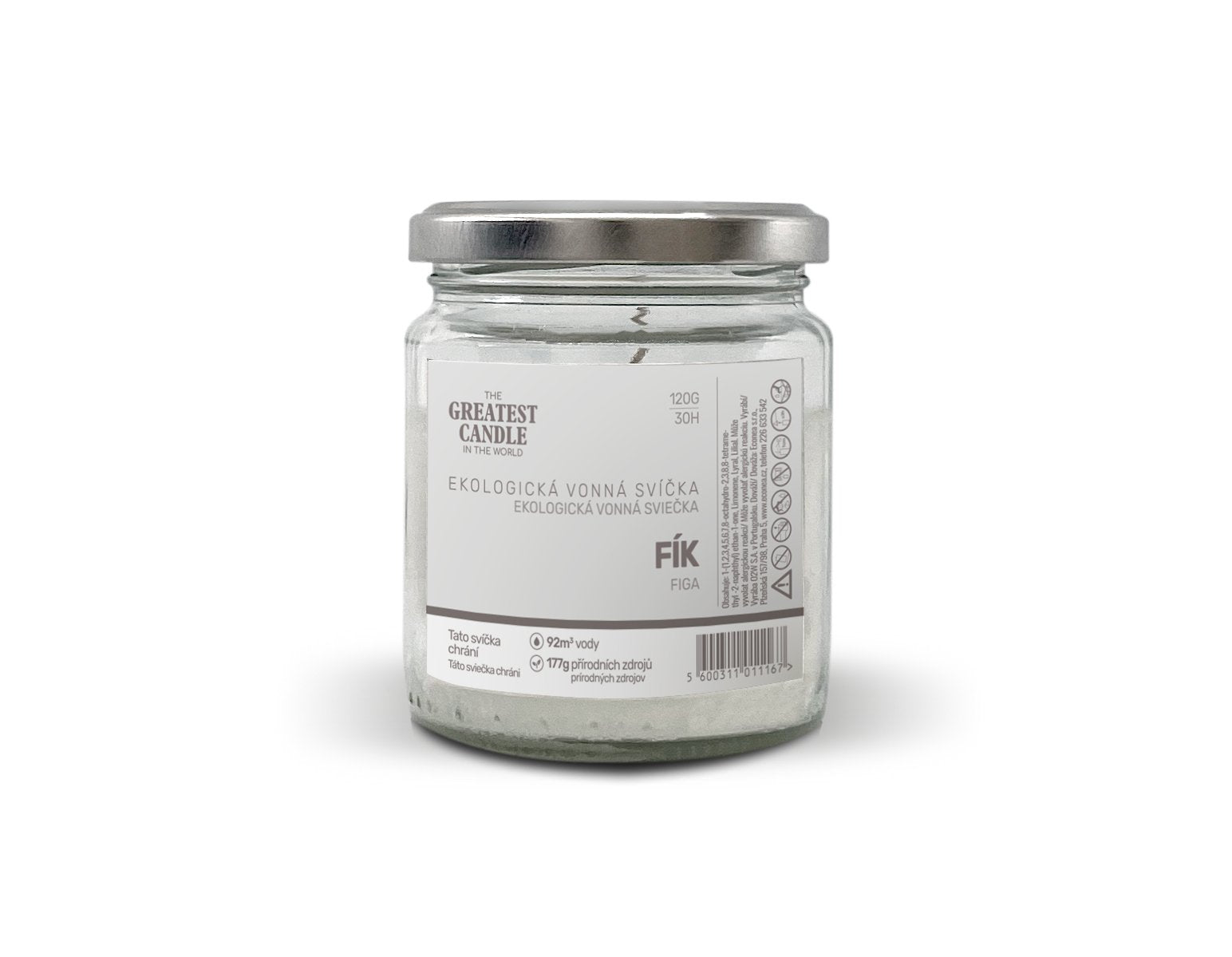 The Greatest Candle Zero-waste svíčka ve skle (120 g) - fík - vydrží hořet cca 30 hodin