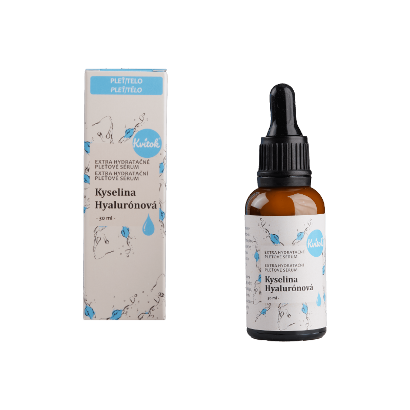 Kvitok Hydratační pleťové sérum - Kyselina hyaluronová - 30 ml - intenzivní hydratace