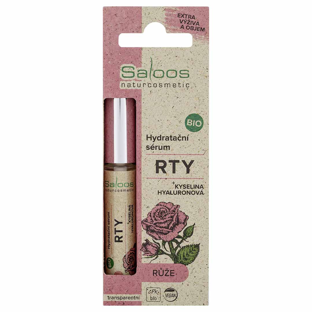 Saloos Hydratační sérum na rty BIO – Růže (7 ml) - zanechává rty plnější a hebké