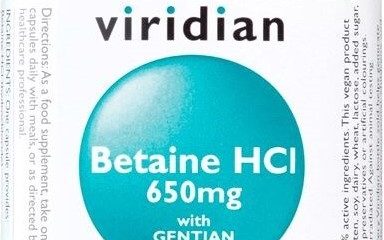 Viridian Betaine HCL cps.90