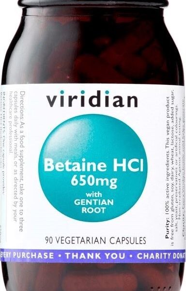 Viridian Betaine HCL cps.90