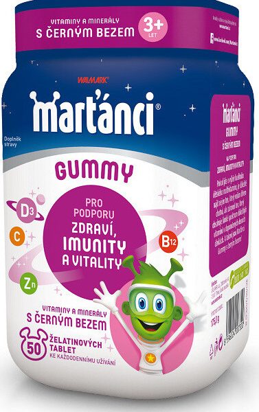 Walmark Marťánci Gummy černý bez 50 tablet