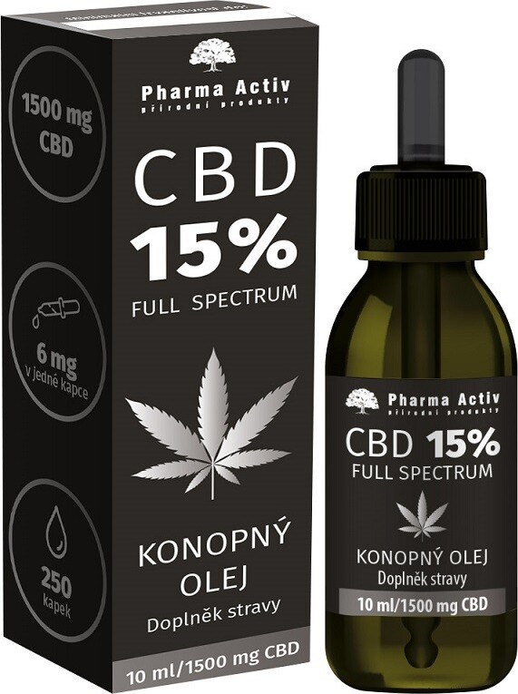 PHARMA ACTIV Konopný olej CBD 15% 1500 mg 10 ml