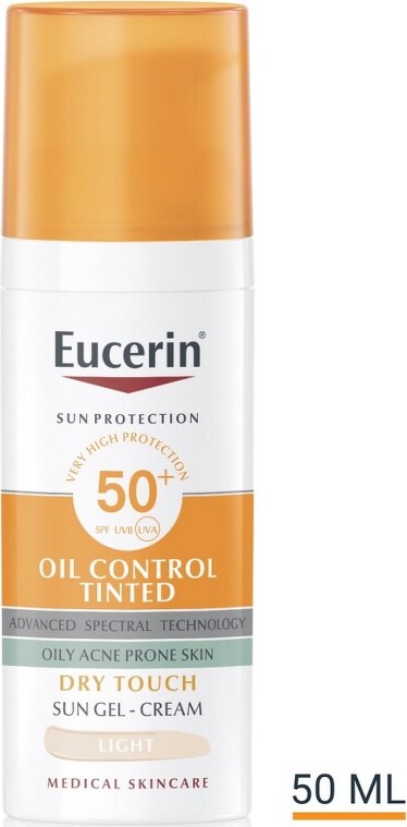 EUCERIN SUN Ochranný krémový gel na opalování na obličej Oil Control SPF50+ světlý 50 ml