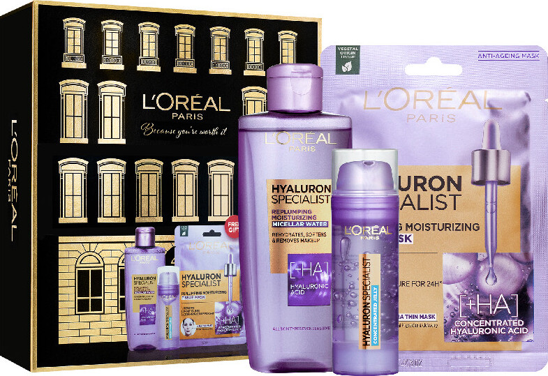 L'Oréal Paris Hyaluron Specialist : pleťový gel Hyaluron Specialist Concentrated Jelly 50 ml + micelární voda Hyaluron Specialist Moisturizing Micellar Water 200 ml + pleťová maska Hyaluron Specialist