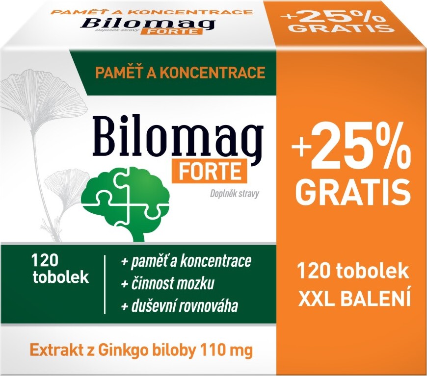 Bilomag FORTE+25% navíc 120 tobolek