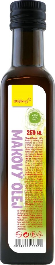 Makový olej 250ml Wolfberry